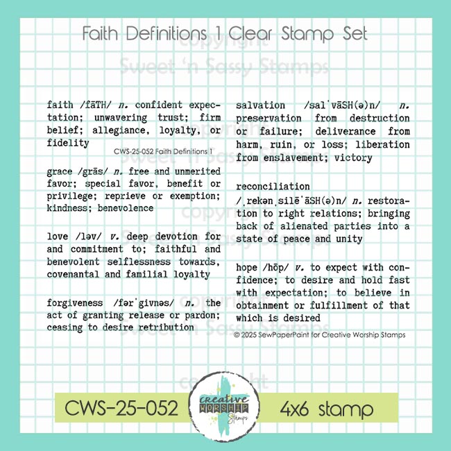 Faith Definitions 1 Clear Stamp Set