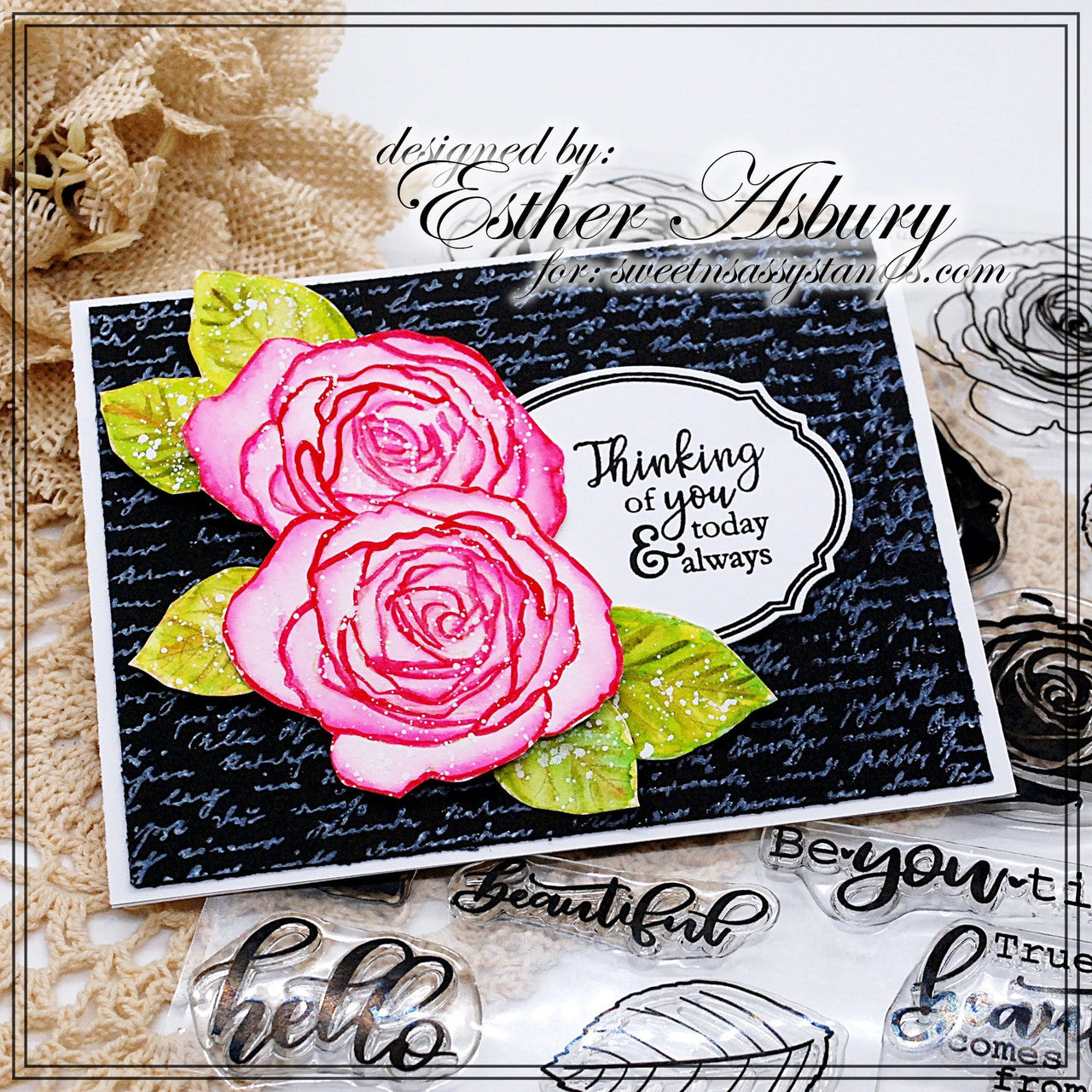Script Background Clear Stamp