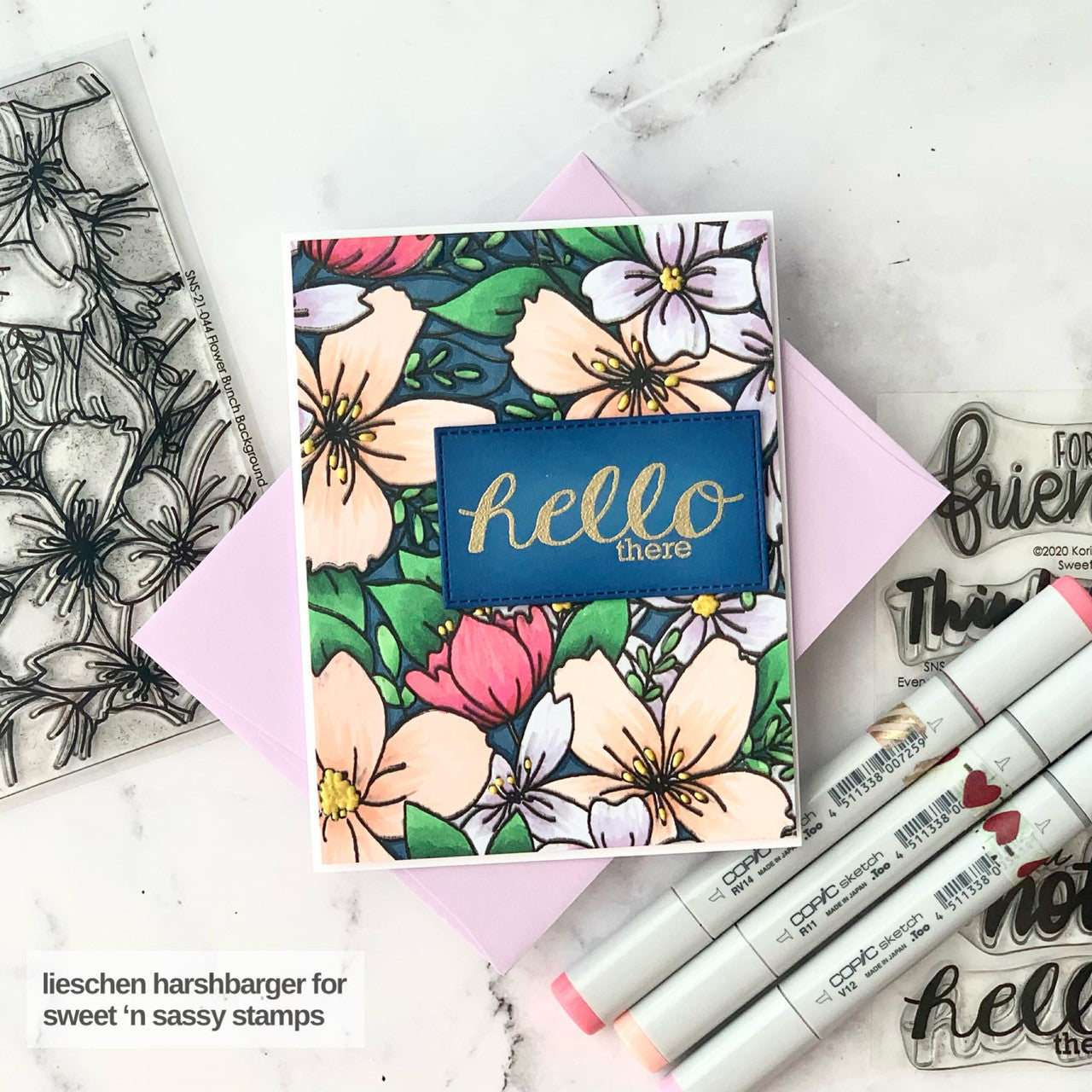 Flower Bunch Background Clear Stamp