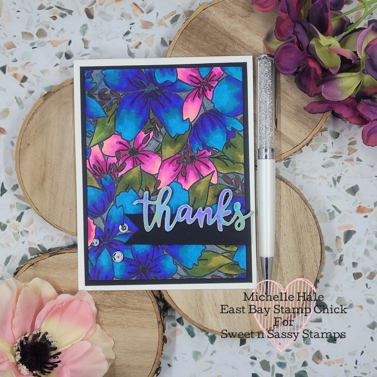 Flower Bunch Background Clear Stamp