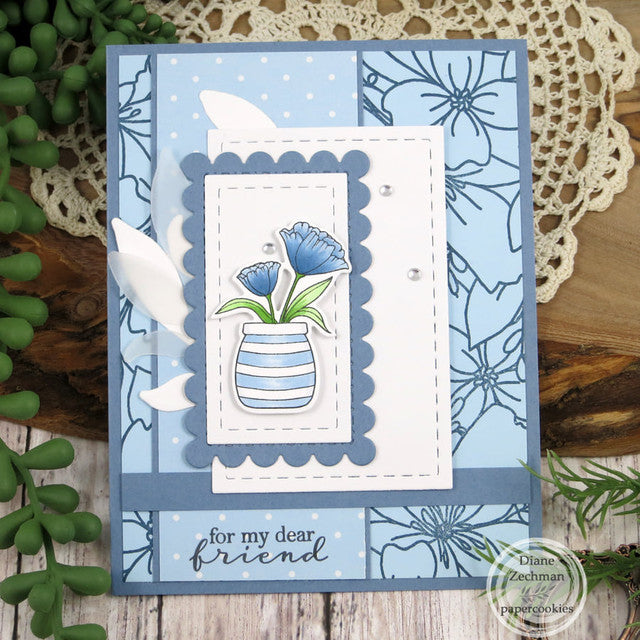 Flower Bunch Background Clear Stamp