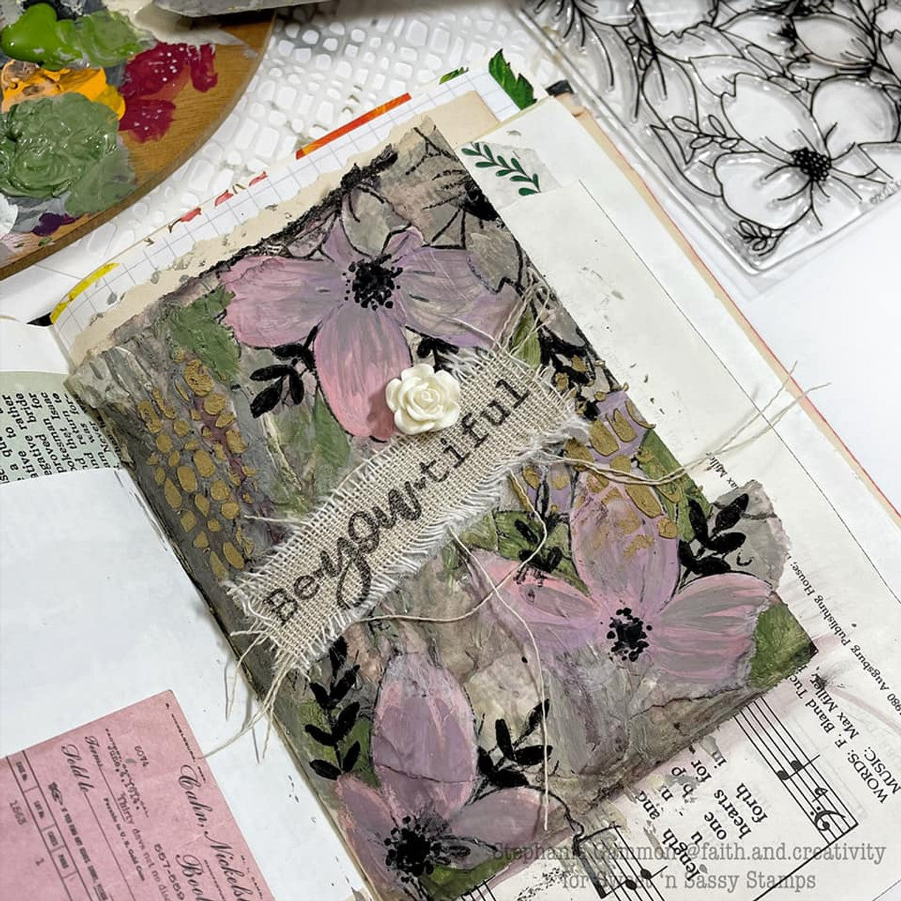 Flower Bunch Background Clear Stamp