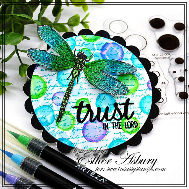 Script Background Clear Stamp