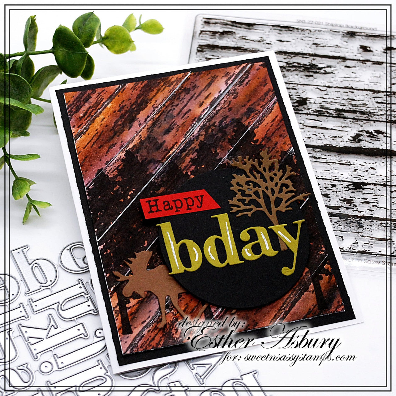 Shiplap Background Clear Stamp
