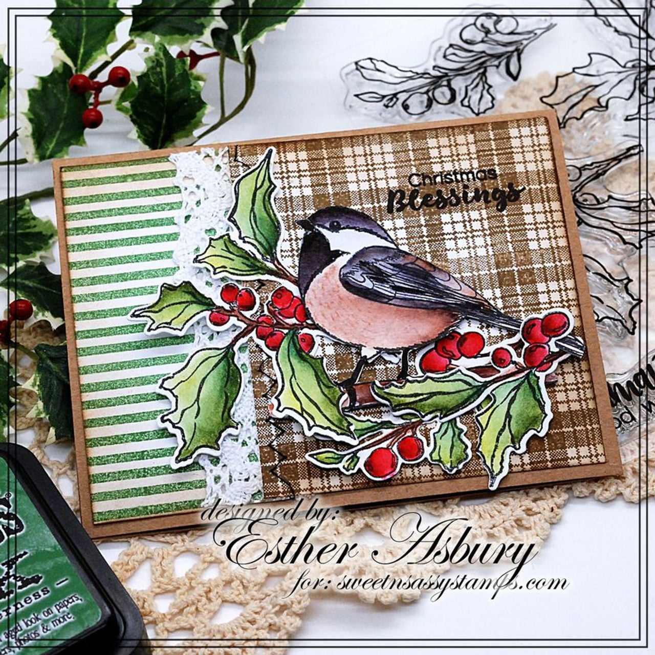 Holly Christmas Clear Stamp Set