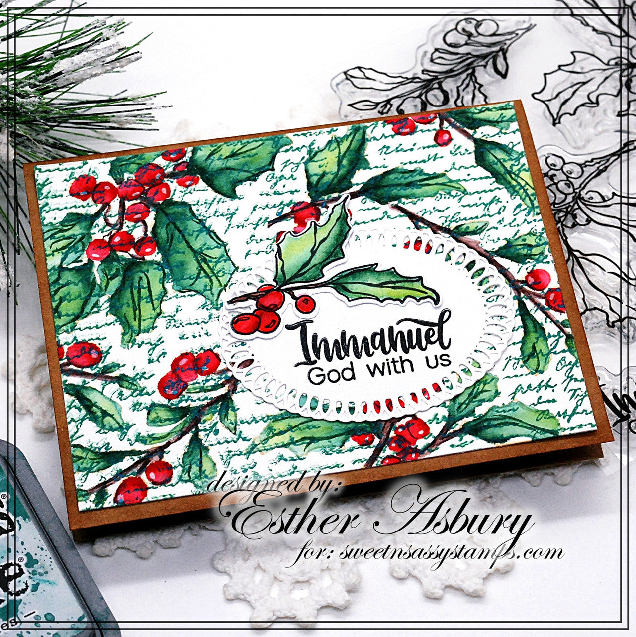 Holly Christmas Clear Stamp Set
