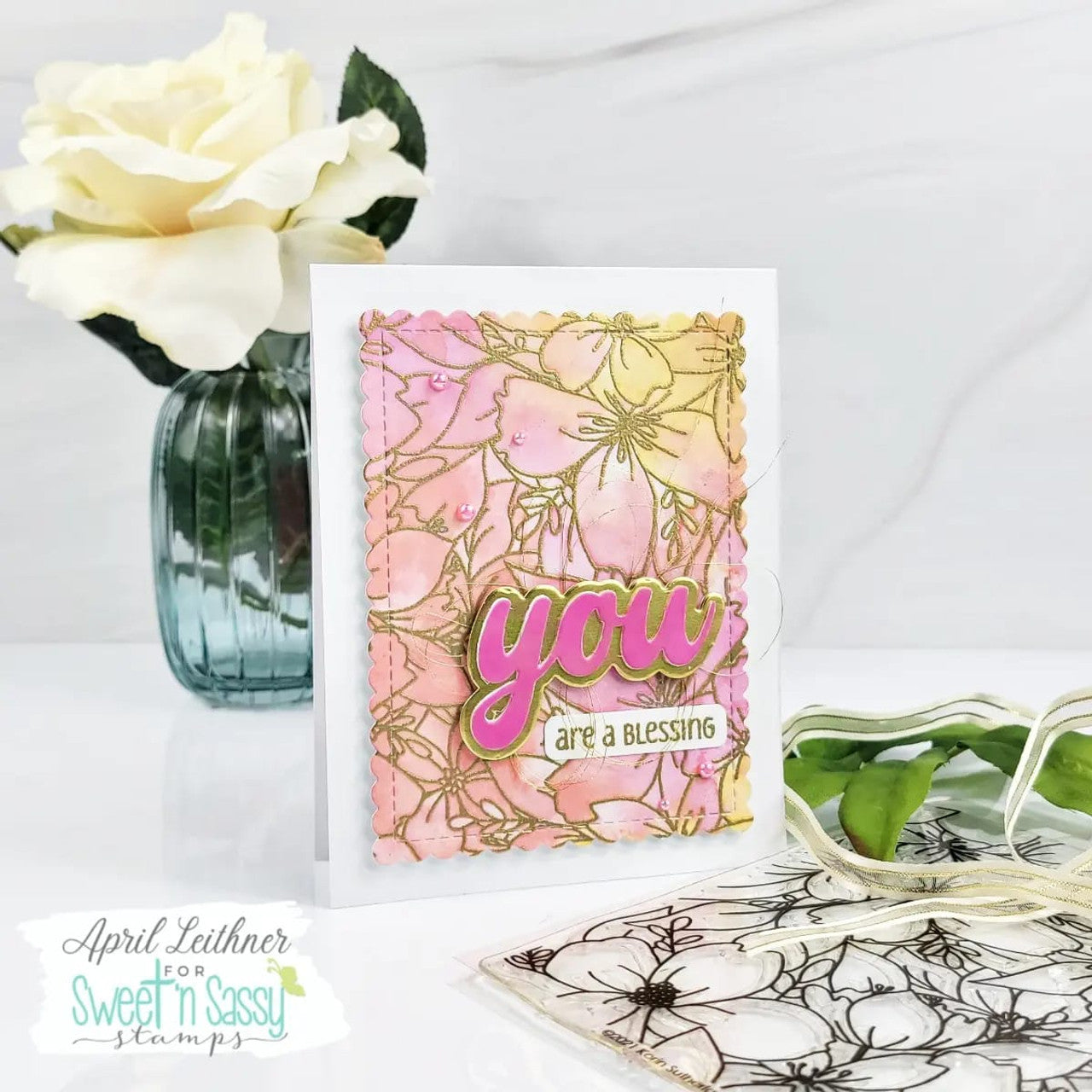 Flower Bunch Background Clear Stamp