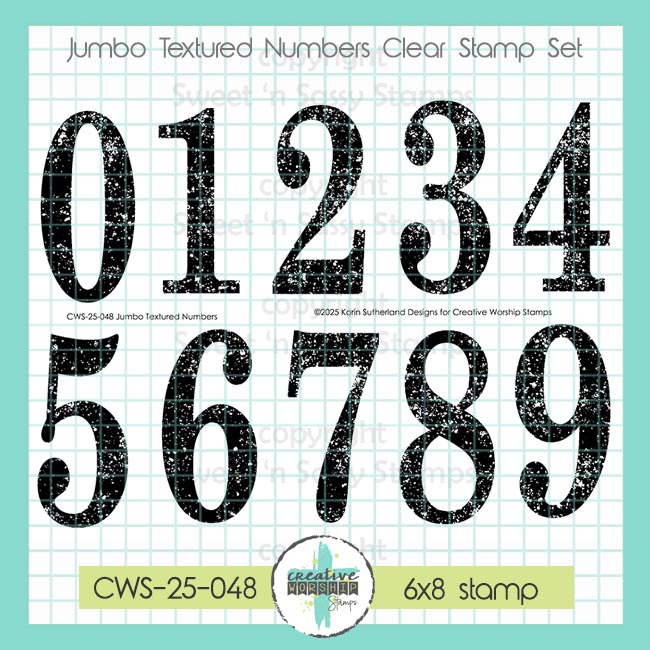Jumbo Textured Numbers Clear Stamp Set