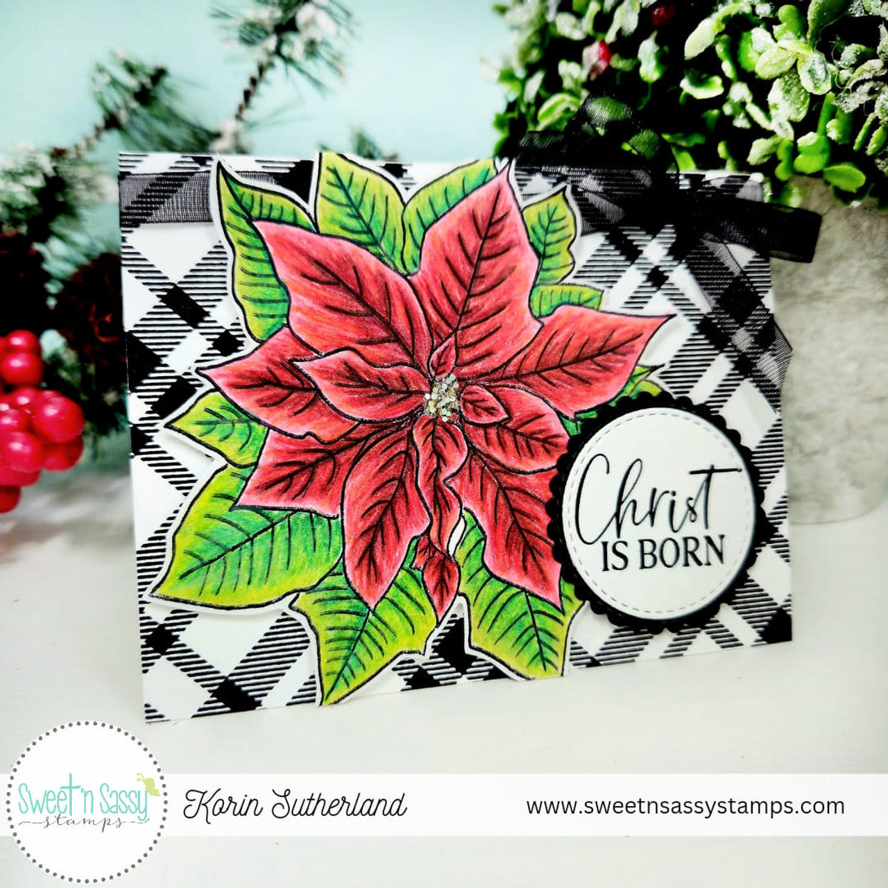 Diagonal Plaid Background Clear Stamp