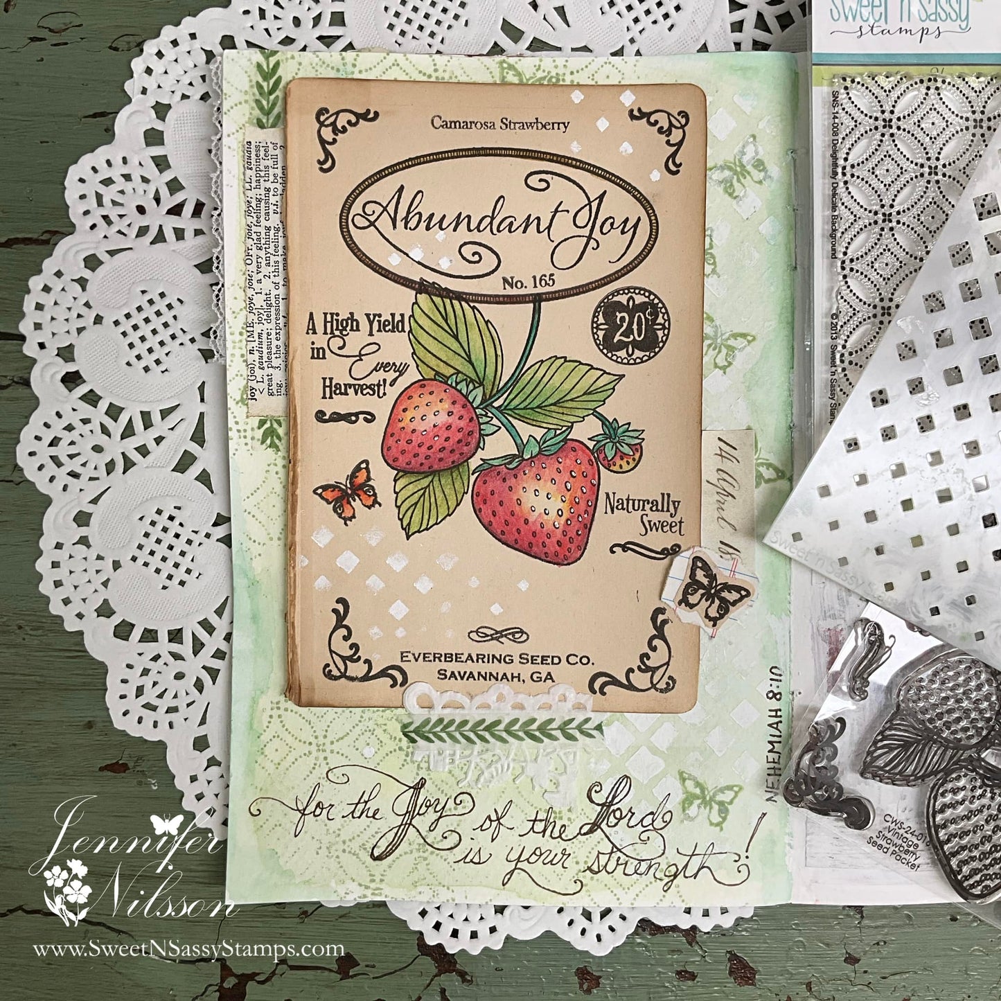 Vintage Strawberry Seed Packet Clear Stamp Set