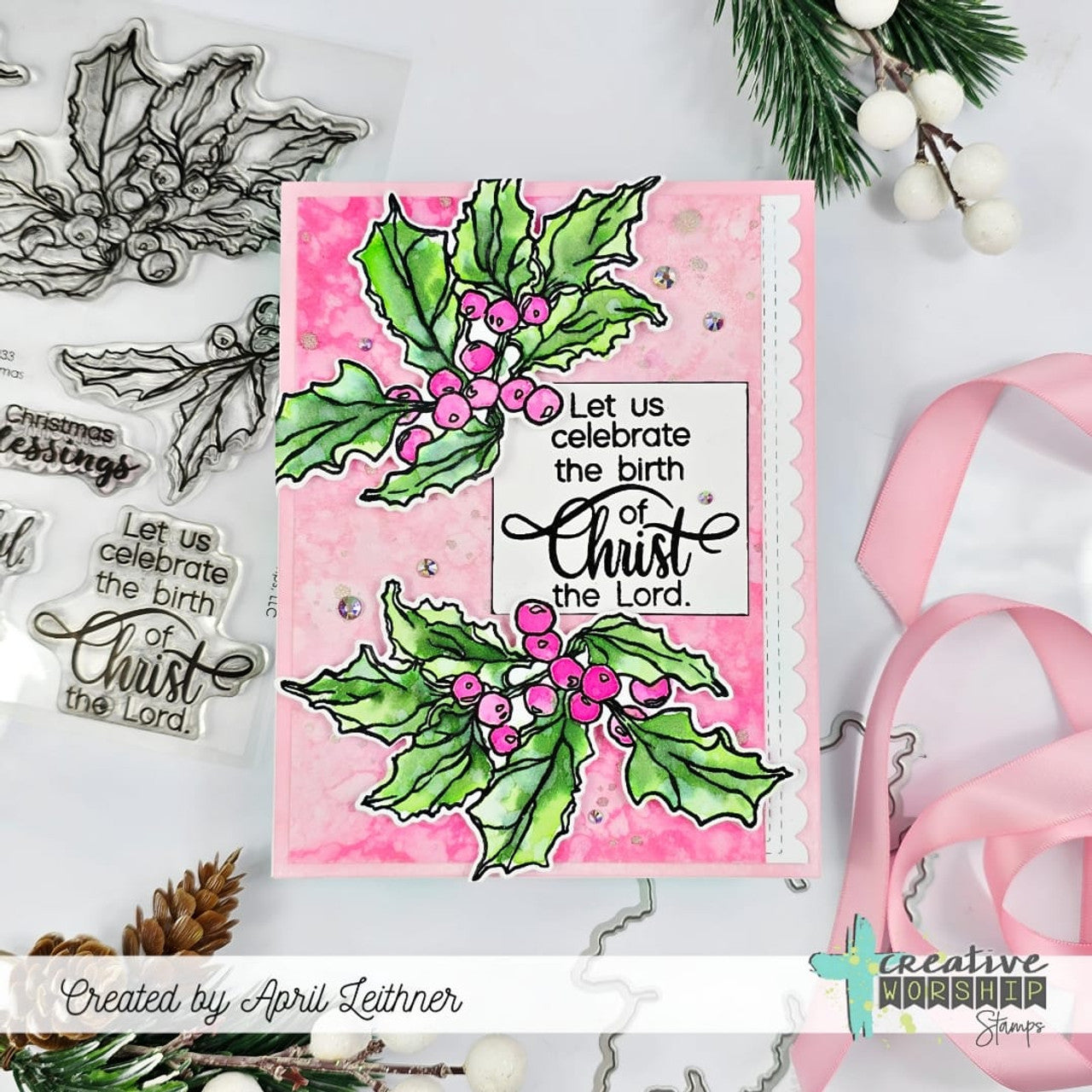 Holly Christmas Clear Stamp Set