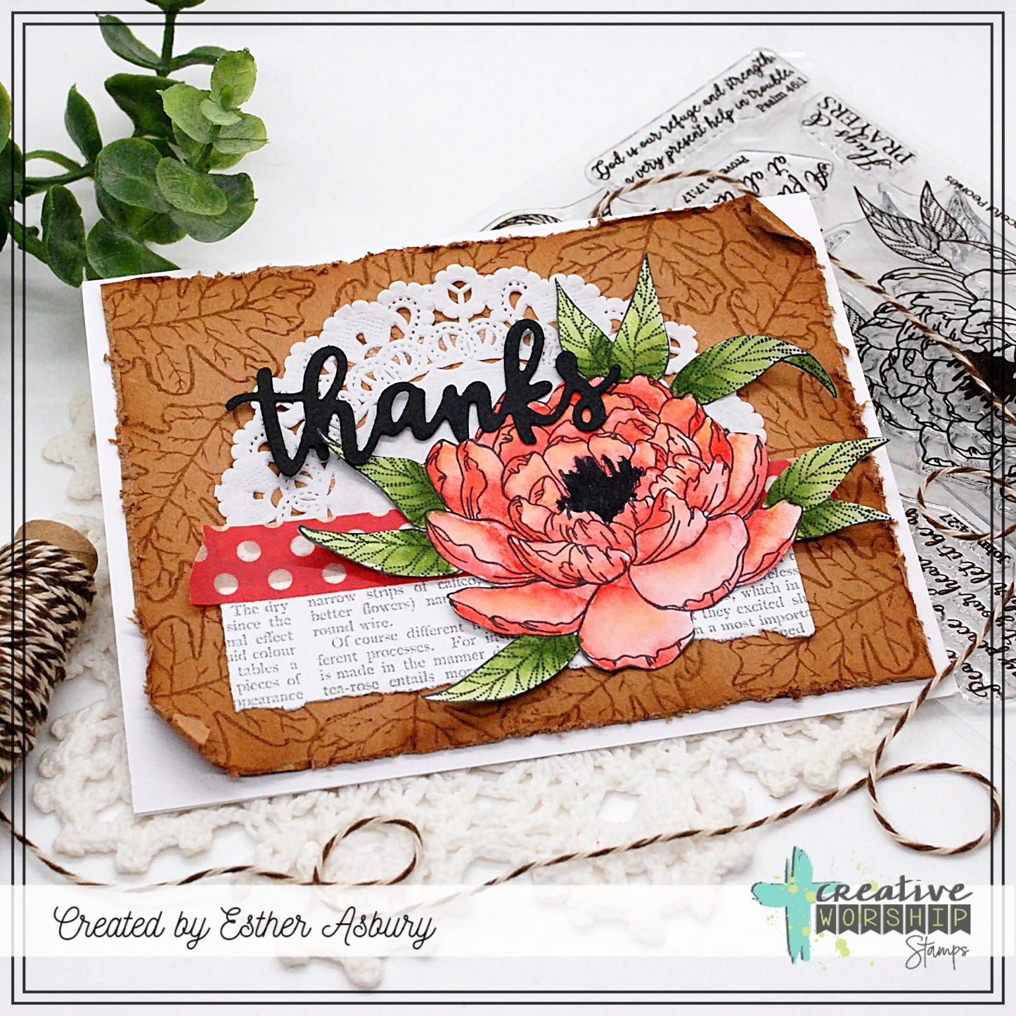 Peaceful Peonies Clear Stamp Set