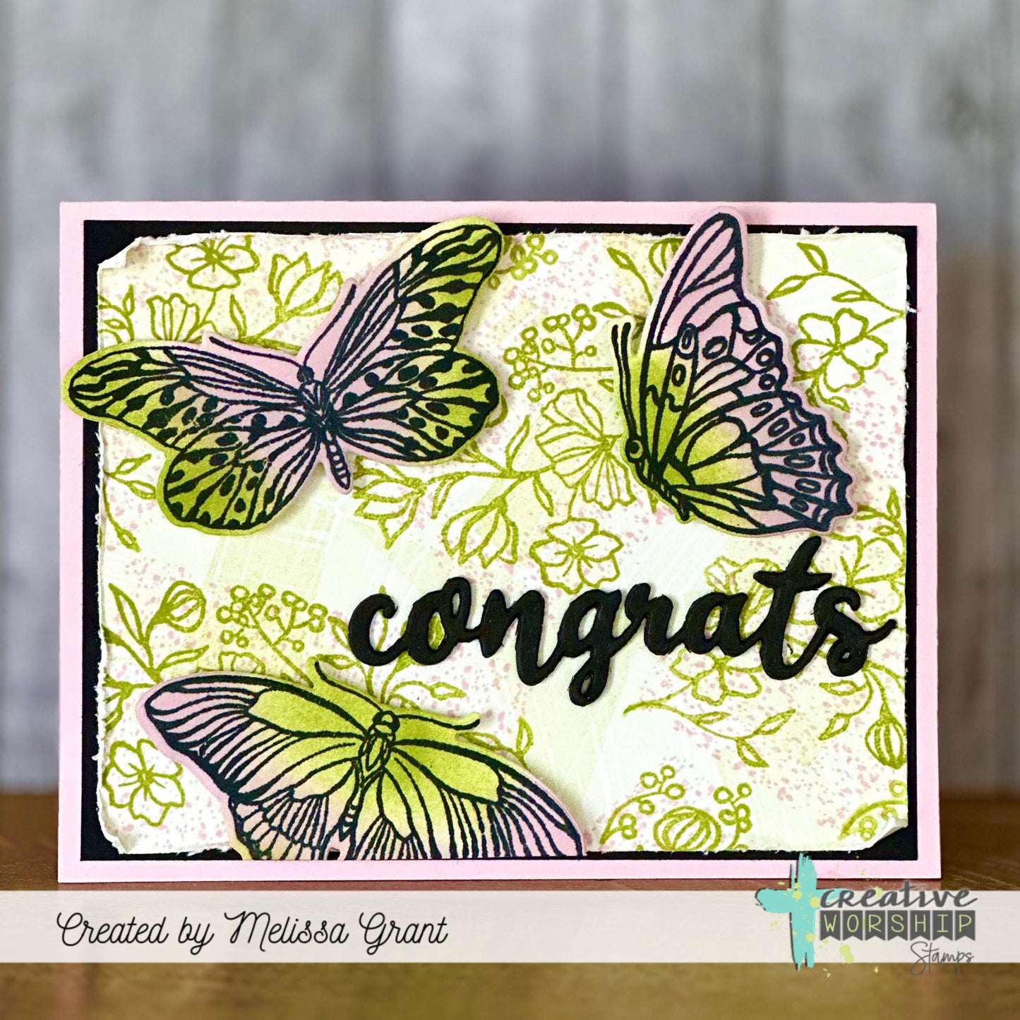 Vintage Butterflies & Blooms Clear Stamp Set