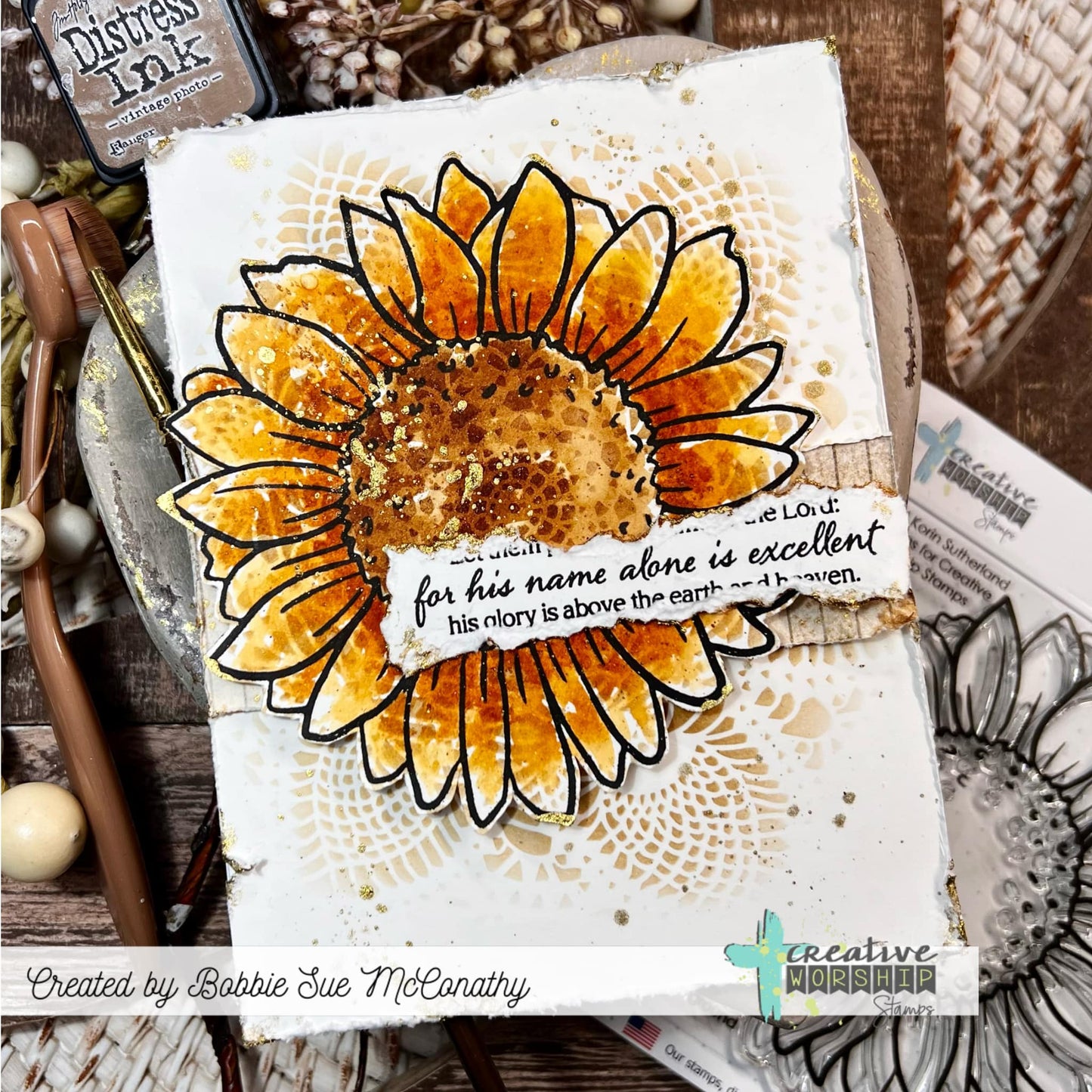 Sunflower Background Clear Stamp