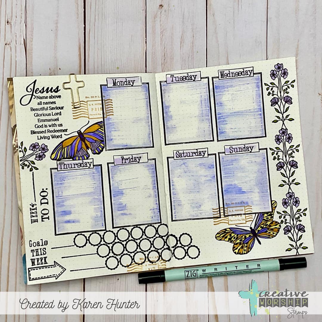 Vintage Butterflies & Blooms Clear Stamp Set