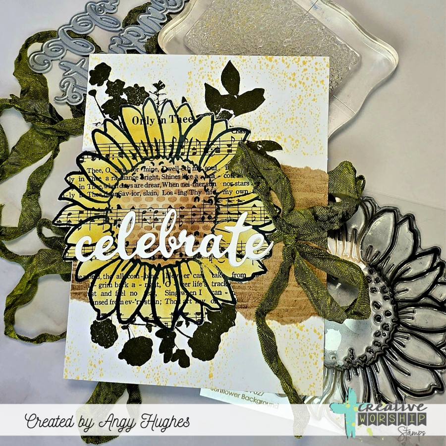 Sunflower Background Clear Stamp