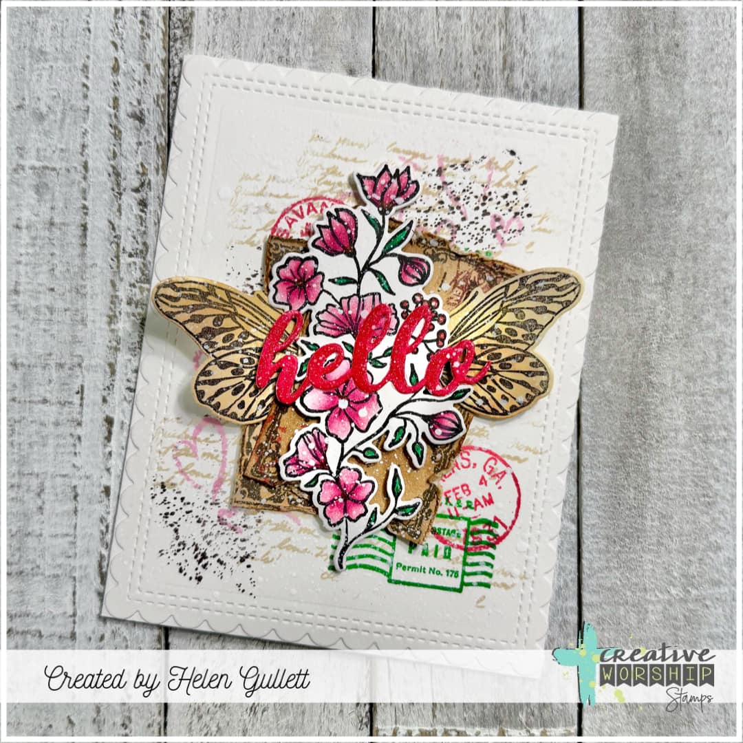 Vintage Butterflies & Blooms Clear Stamp Set