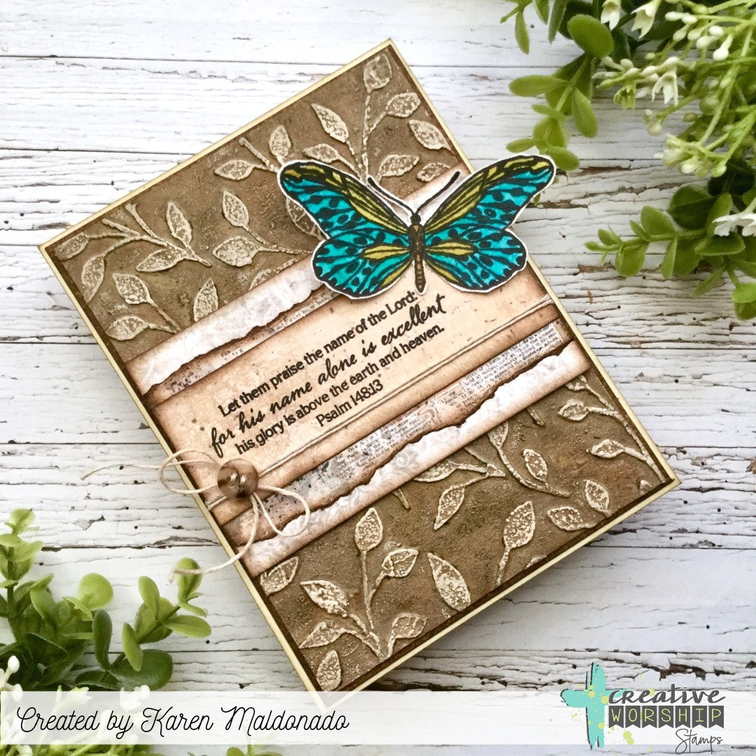 Vintage Butterflies & Blooms Clear Stamp Set