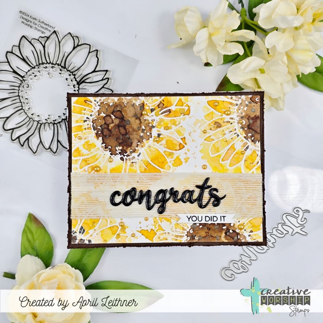 Sunflower Background Clear Stamp