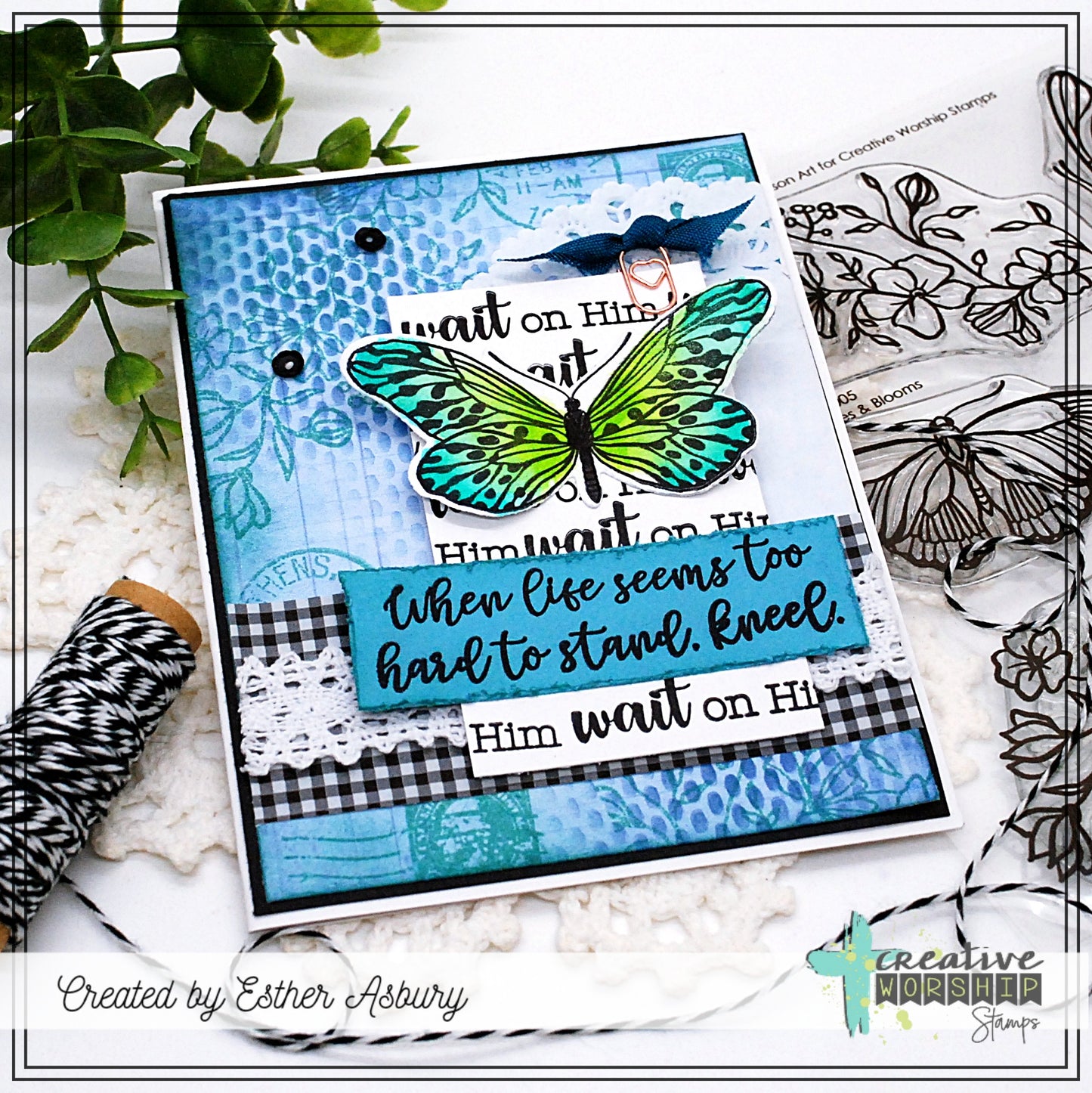 Vintage Butterflies & Blooms Clear Stamp Set