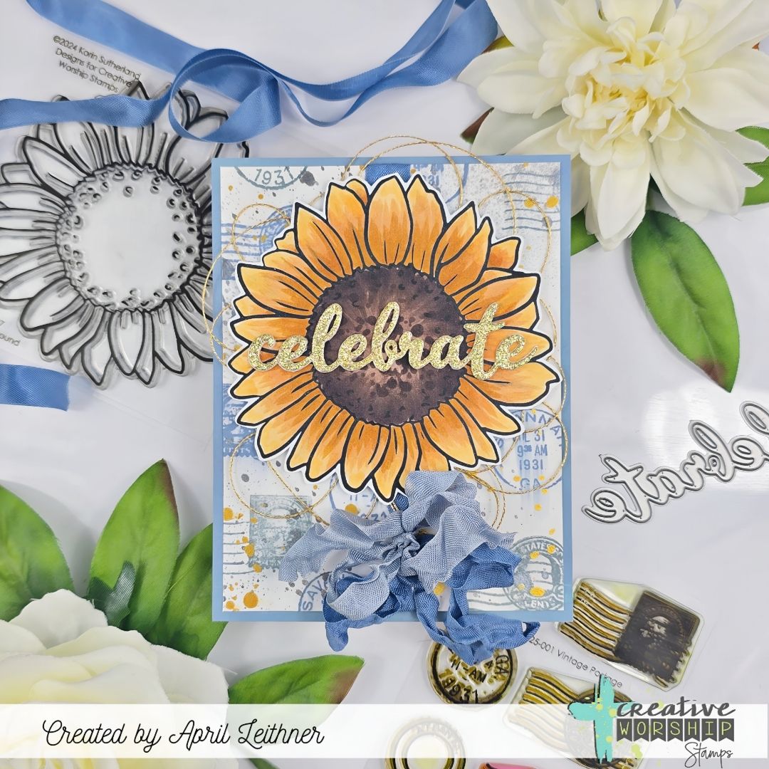 Sunflower Background Clear Stamp