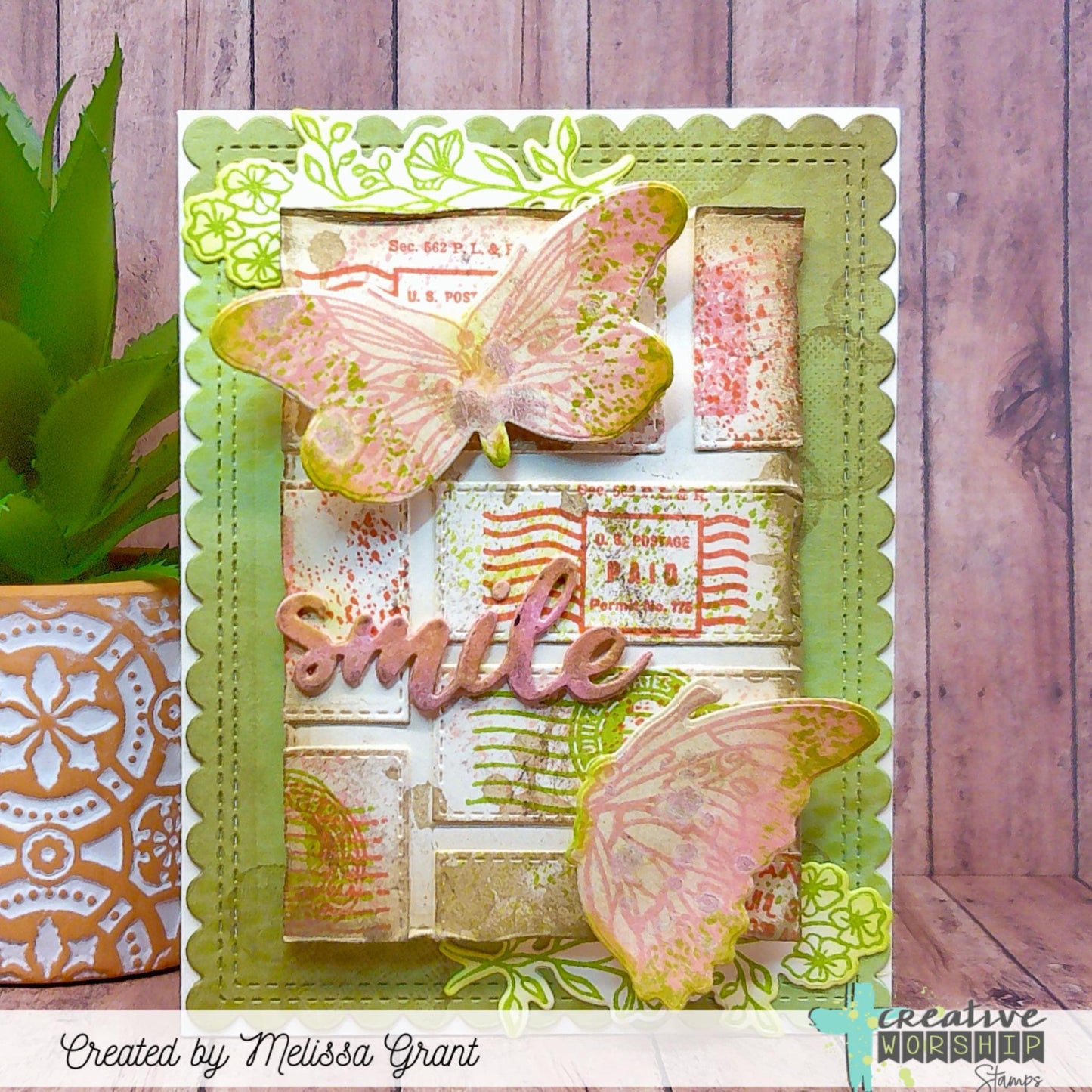 Vintage Butterflies & Blooms Clear Stamp Set