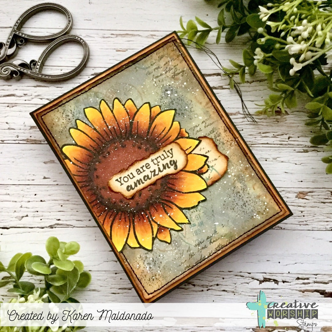 Sunflower Background Clear Stamp