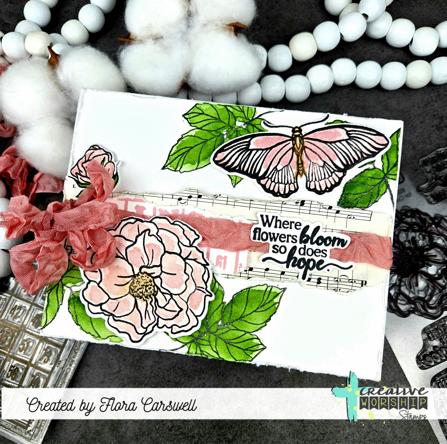 Vintage Butterflies & Blooms Clear Stamp Set