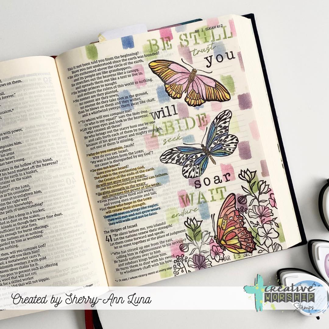 Vintage Butterflies & Blooms Clear Stamp Set