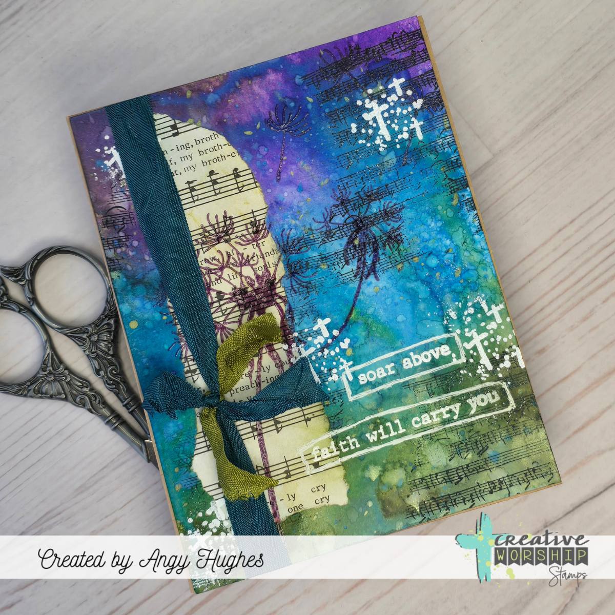 Vintage Sheet Music Tile Clear Stamp