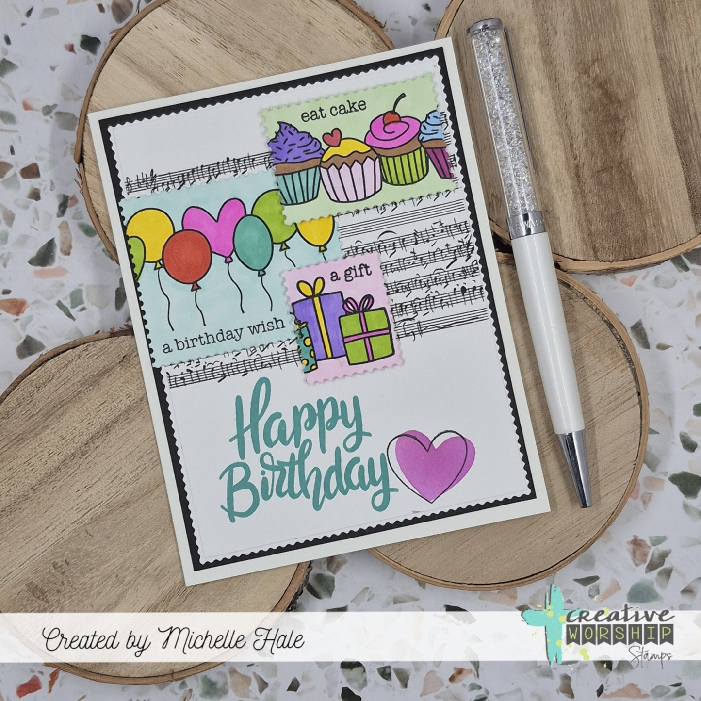 Vintage Sheet Music Tile Clear Stamp