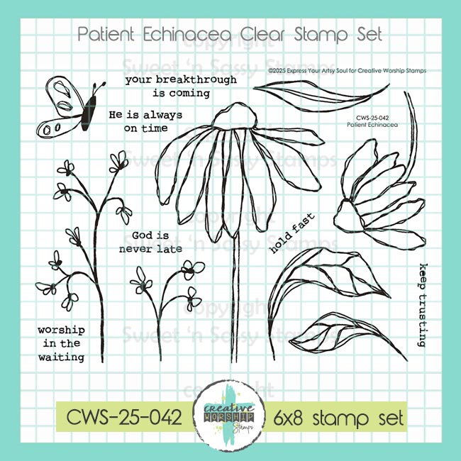 Patient Echinacea Clear Stamp Set