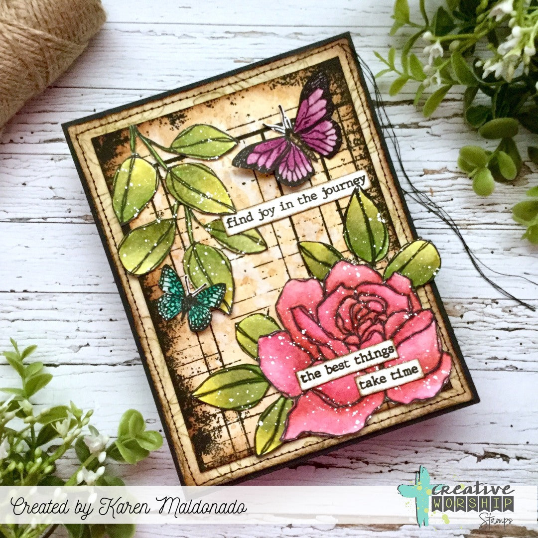 Sketched Roses Clear Stamp Set