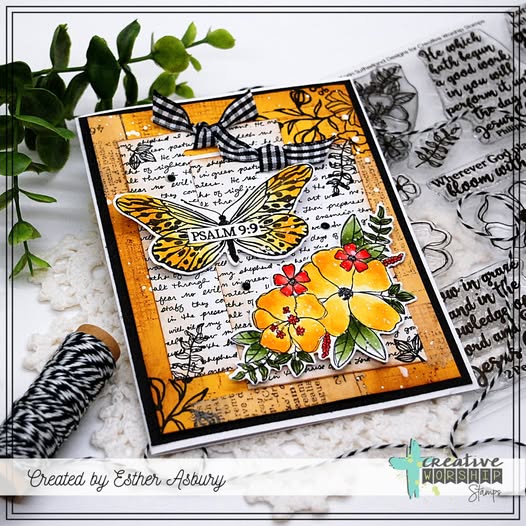 Psalm 23 Background Clear Stamp