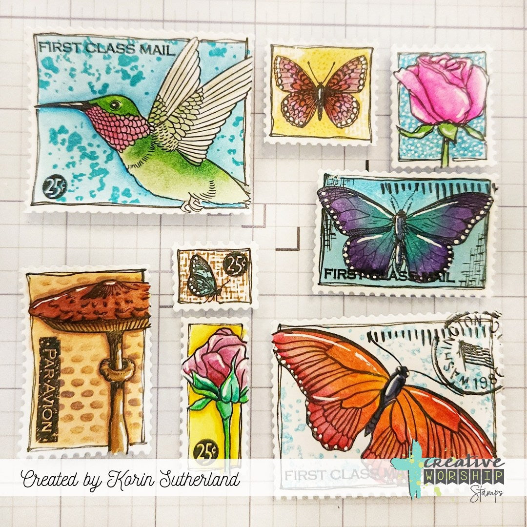 Postage Stamp Cover Plate Die Set