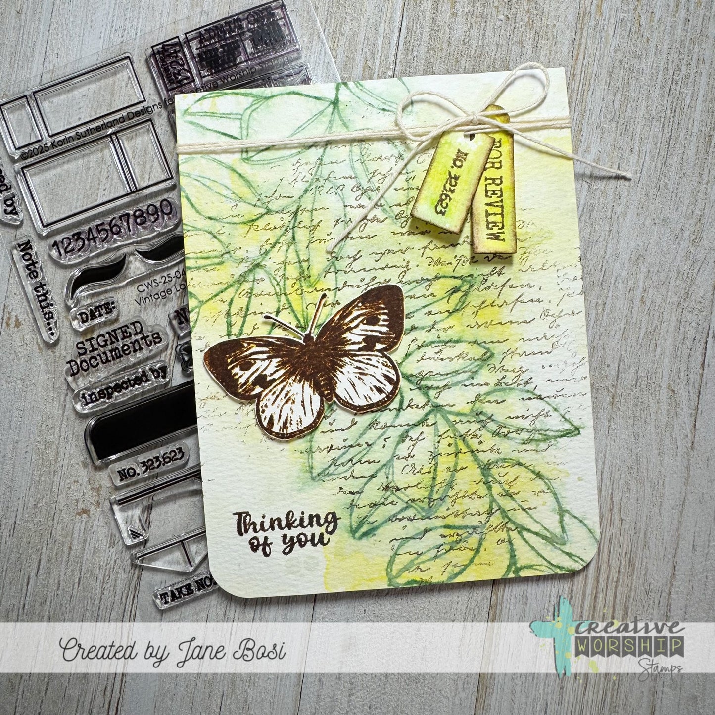 Script Background Clear Stamp