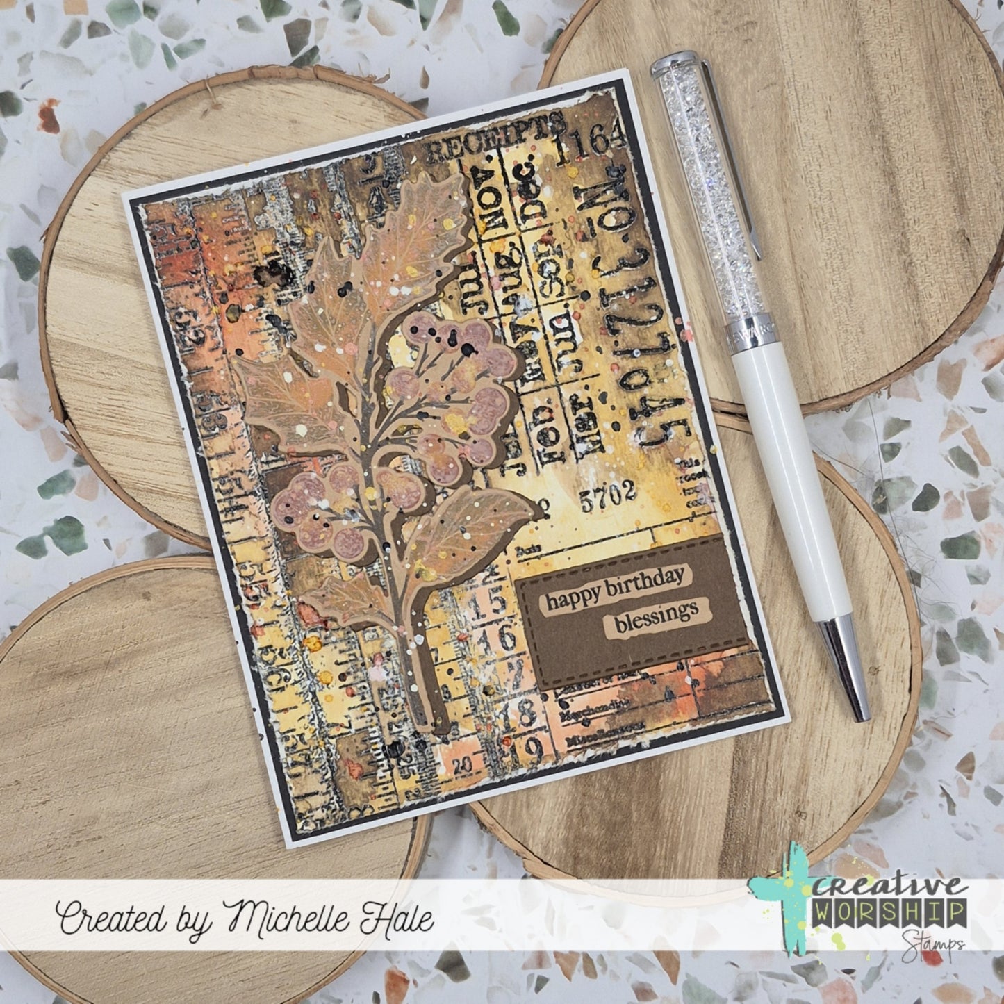 Vintage Holly Clear Stamp Set