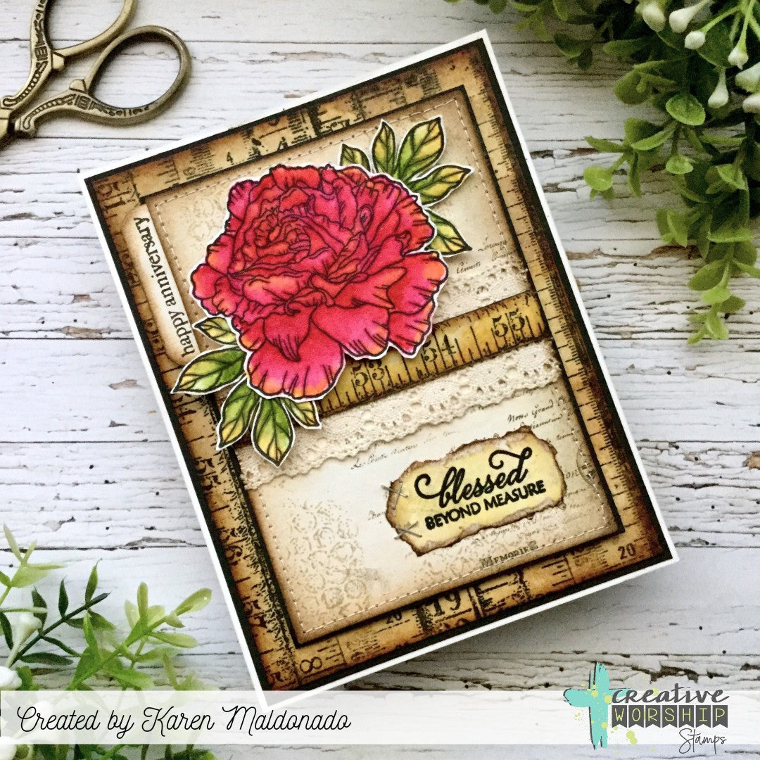 Encouraging Peonies Clear Stamp Set