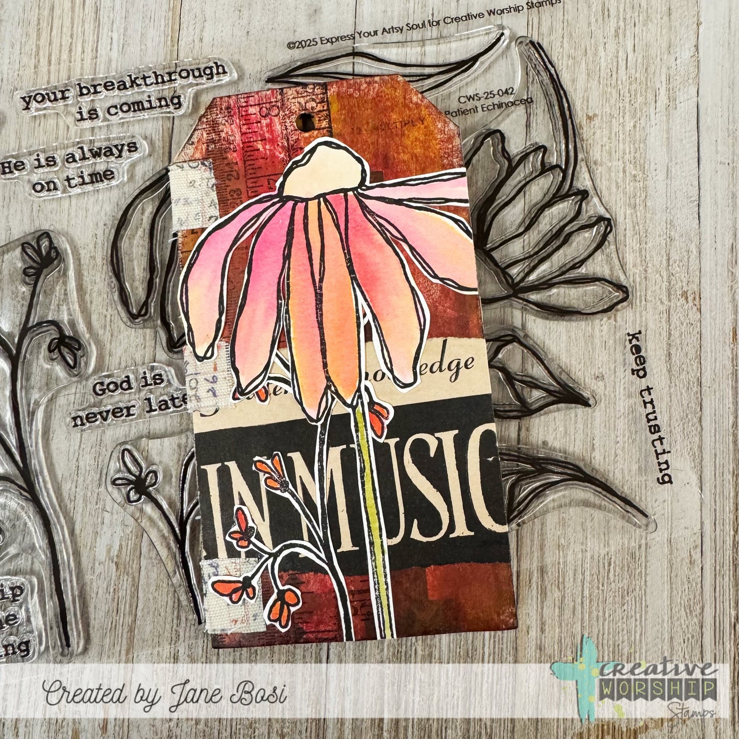 Patient Echinacea Clear Stamp Set