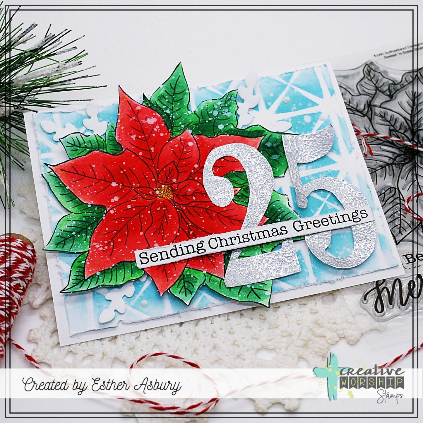 Poinsettia Greetings Clear Stamp Set