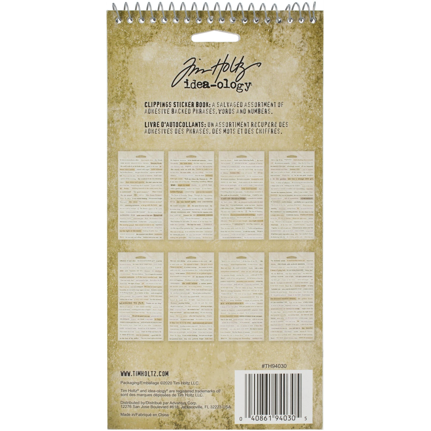 Tim Holtz Idea-ology Clippings Sticker Book 622 Stickers