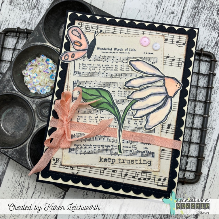 Patient Echinacea Clear Stamp Set