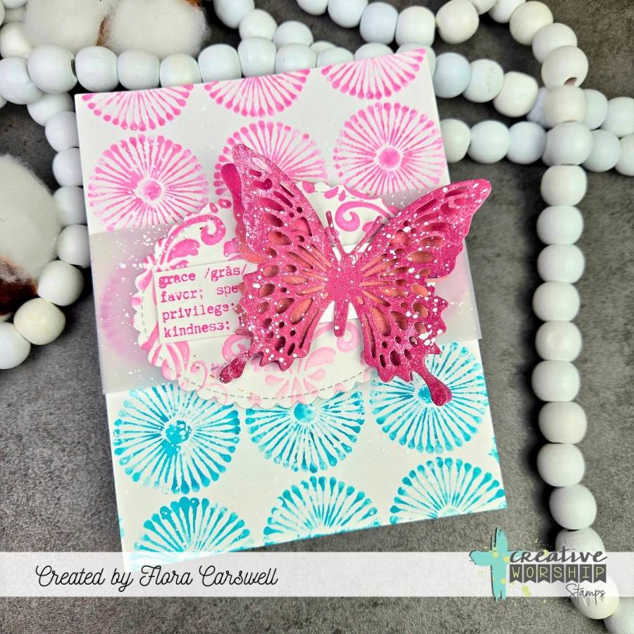 Flower Burst Background Clear Stamp