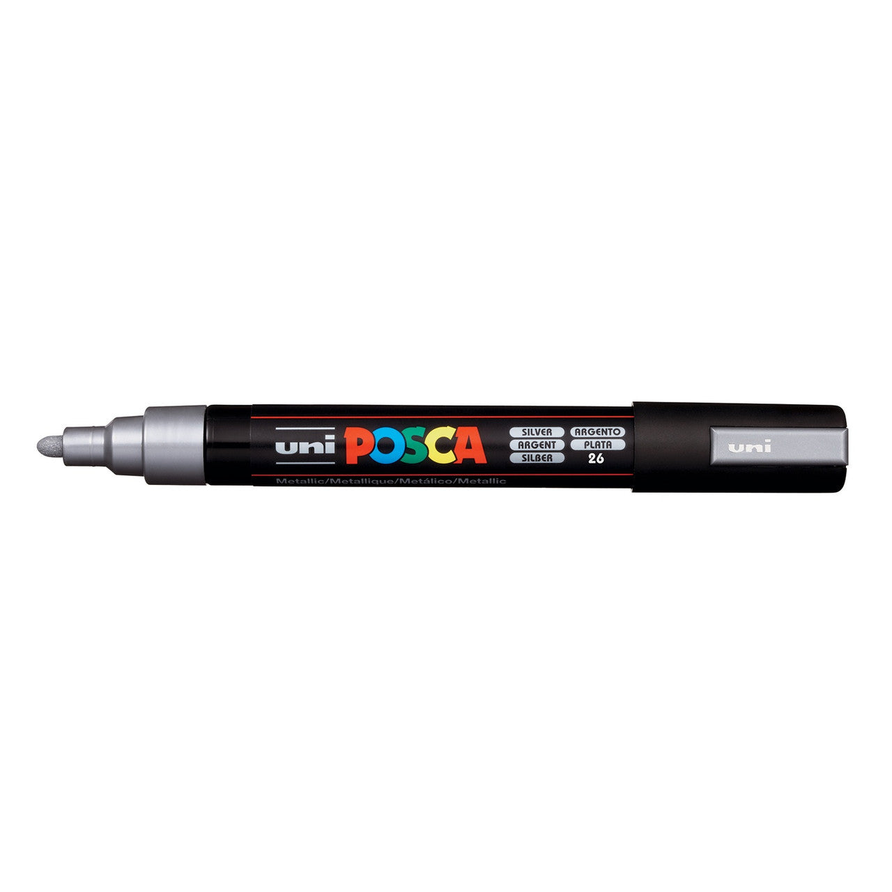 Uni Posca Paint Pen Marker Medium Bullet Tip 5M: Silver