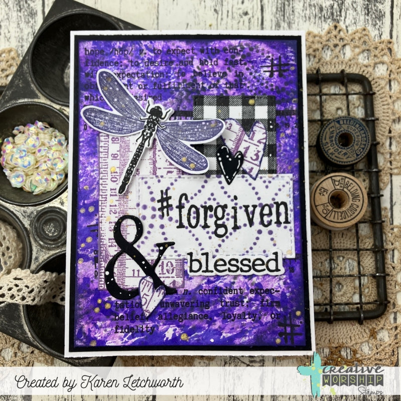 Mini Grunge Type Alpha Clear Stamp Set