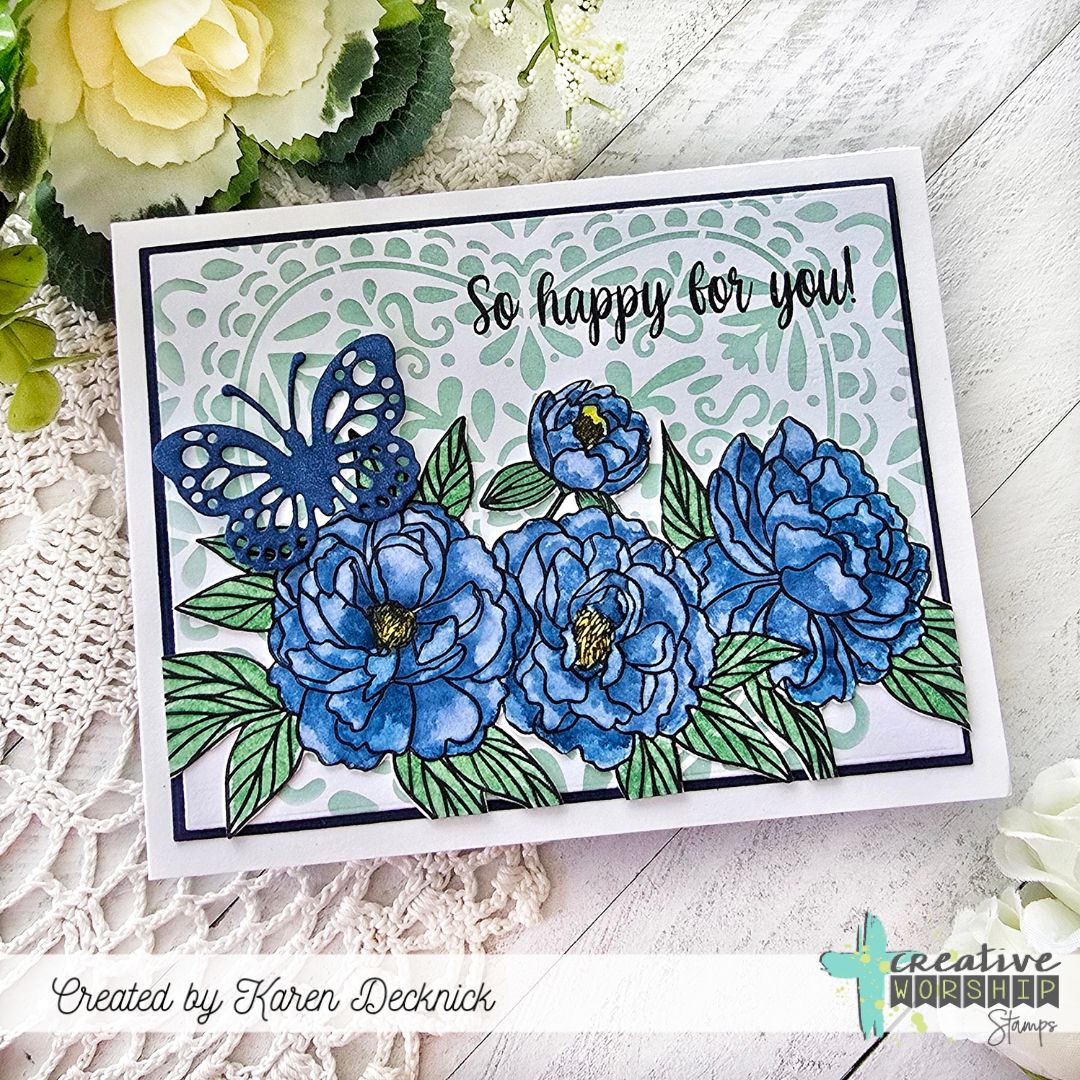 Peony Cluster Clear Stamp Set
