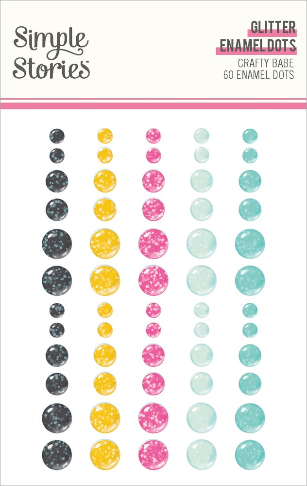 Simple Stories Crafty Babe Glitter Enamel Dots 60/pkg
