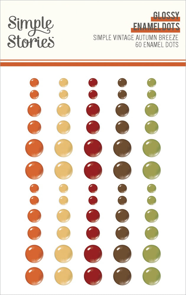Simple Stories Simple Autumn Breeze Glossy Enamel Dots 60/pkg