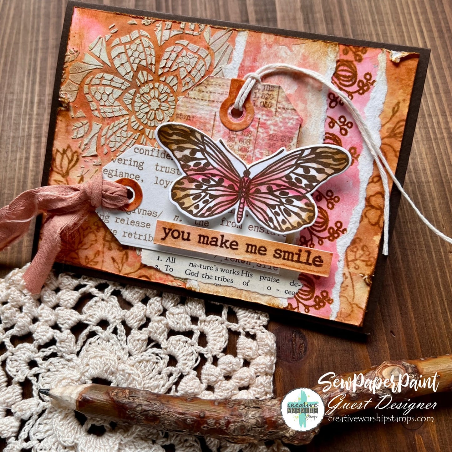 Vintage Butterflies & Blooms Clear Stamp Set