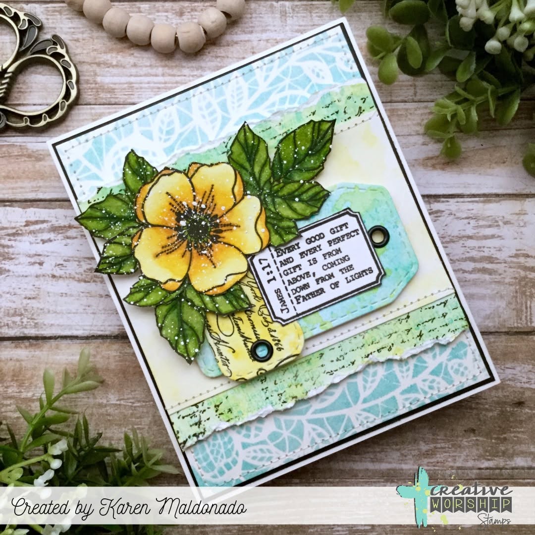 Spring Collage Tag Clear Stamp